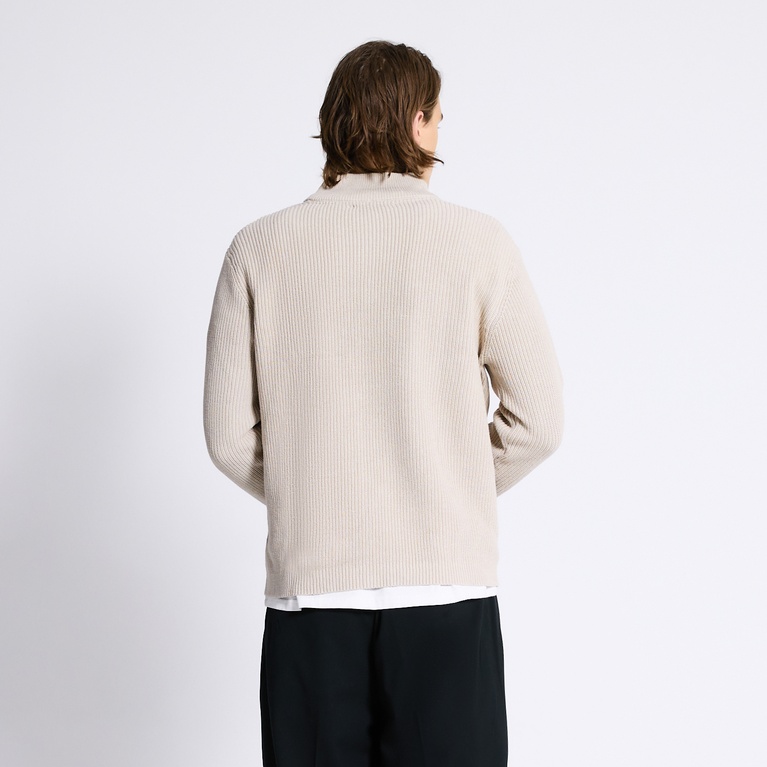 Half-zip knit sweater "Frans" Beige